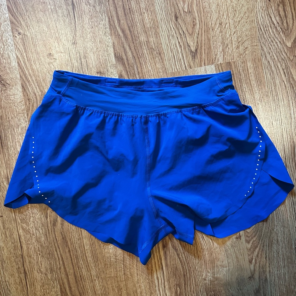 Lululemon Fast and Free High-Rise Classic-Fit Split Short 3" in galactic blue